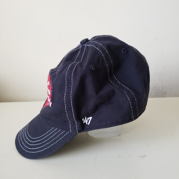 Cleveland Indians Hat Cap Strap Back Blue 47 Youth Kids Chief Wahoo Heart - Picture 3 of 11